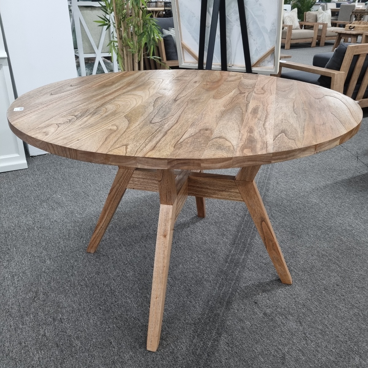 "Bali" Resort Style Round Solid Hardwood Timber Dining Table, 120cm Dia x 76cmH (RRP $999) - Image 3