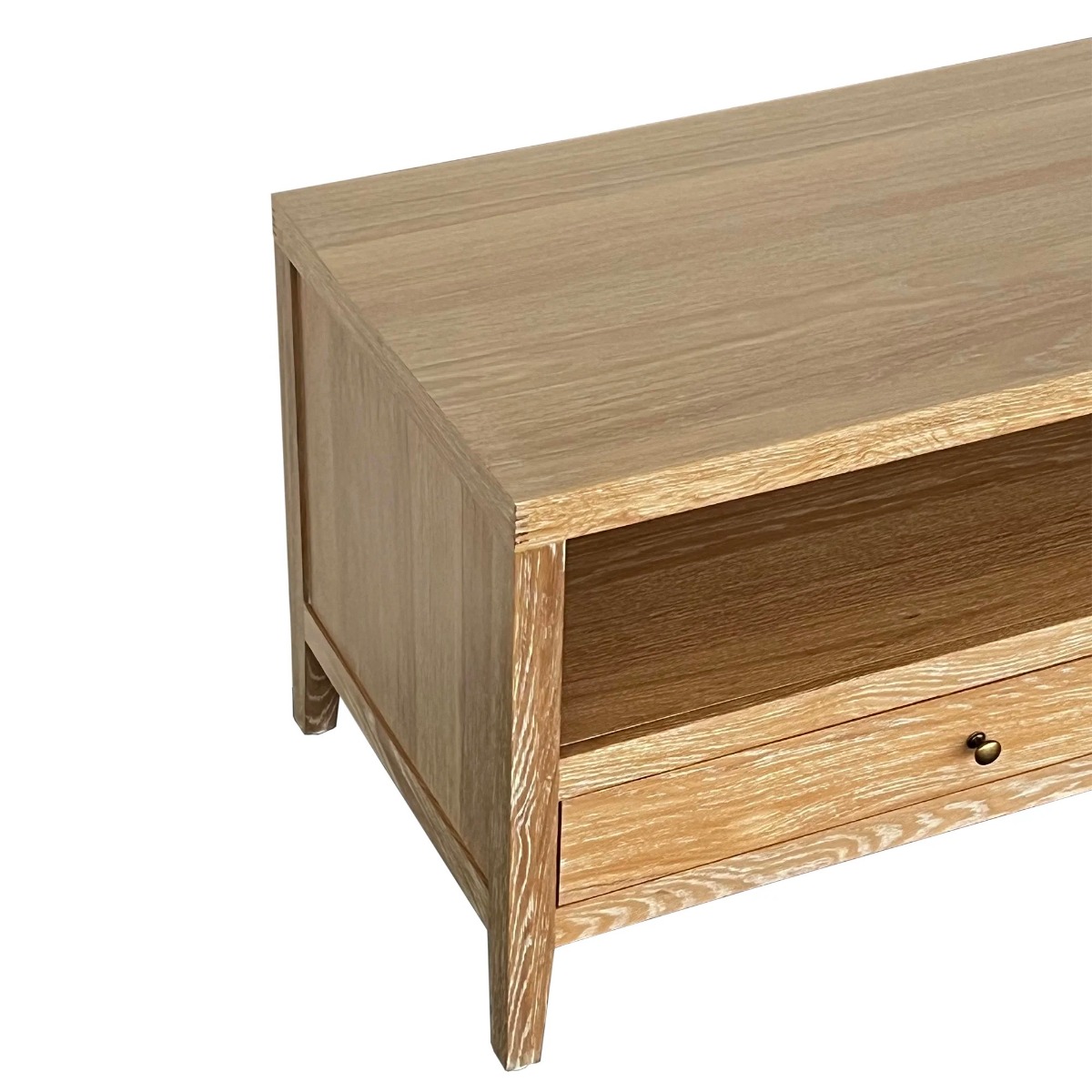 "Noosa" TV Entertainment Unit Whitewashed Oak, 160cmW x 50cmD x 55cmH (RRP $1499) - Image 2
