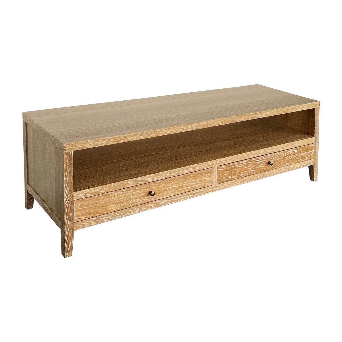 "Noosa" TV Entertainment Unit Whitewashed Oak, 160cmW x 50cmD x 55cmH (RRP $1499)