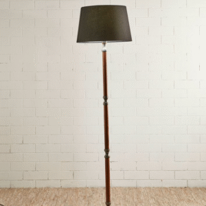 Brunswick Floor Lamp Base Silver with Timber (RRP $770)