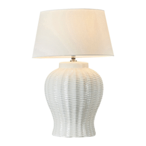 wp-image-tigress-54304.png Drawbridge Ceramic Table Lamp Base White with Shade, W34cm D34cm H54cm (RRP $1199)