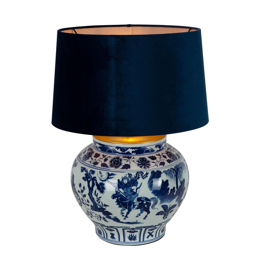 Woody Ceramic Table Lamp Base Blue and White (RRP $616)