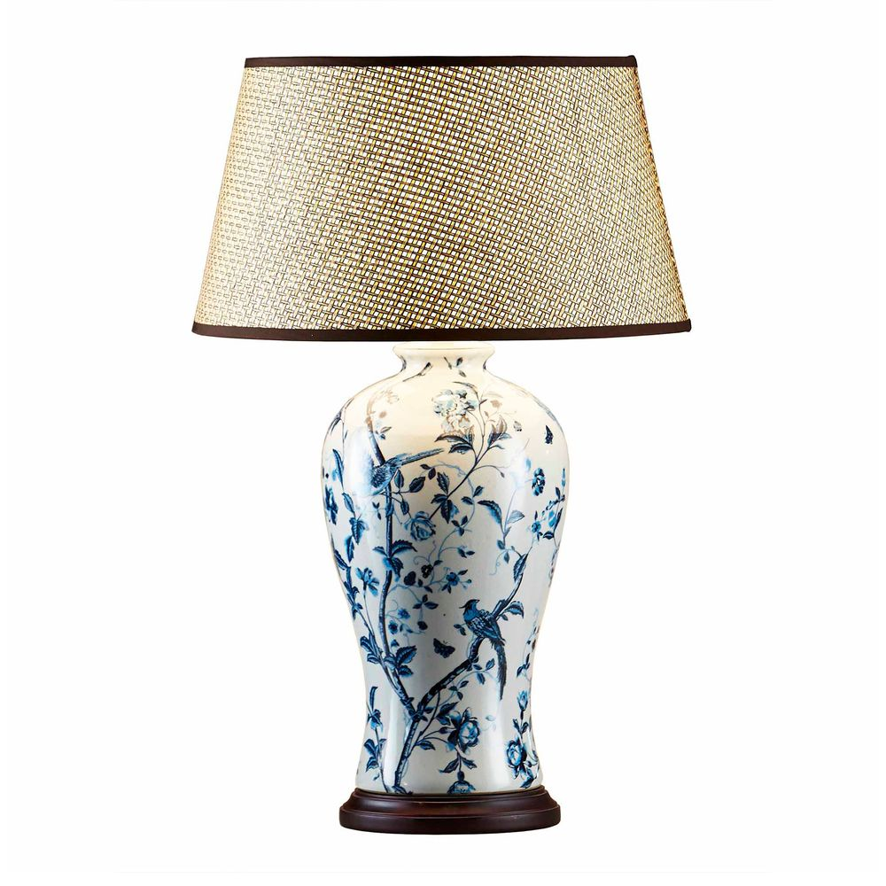Ashleigh Ceramic Table Lamp Base Blue and White (RRP $374)