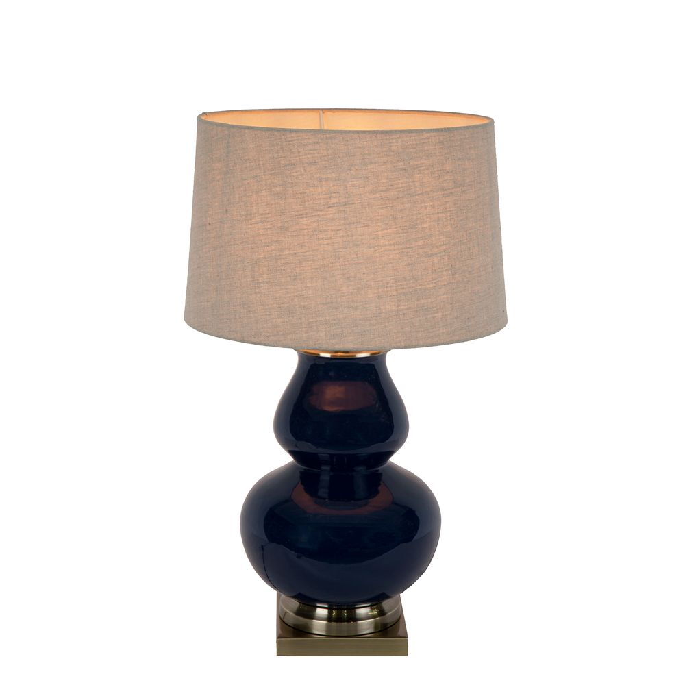 Matisse Ceramic Table Lamp Base Midnight Blue (RRP $572)