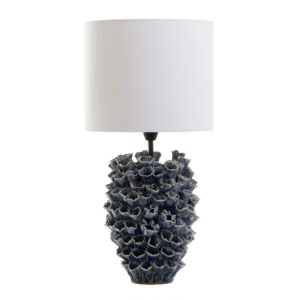 Londolozi Ceramic Table Lamp Blue with Linen Shade (RRP $836)