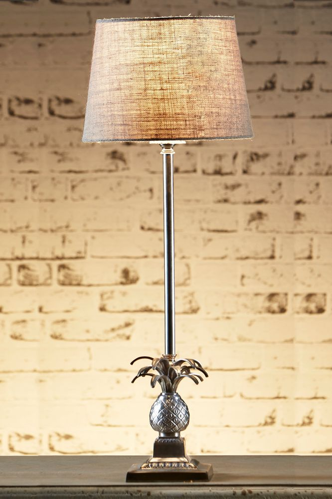 Caribbean Pineapple Table Lamp Base Antique Silver (RRP $418)