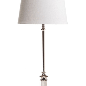 Lyon Candlestick Table Lamp Base Shiny Nickel (RRP $341)