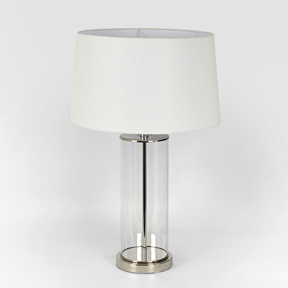 Iris Glass Table Lamp Base Polished Nickel (RRP $429) - Image 3