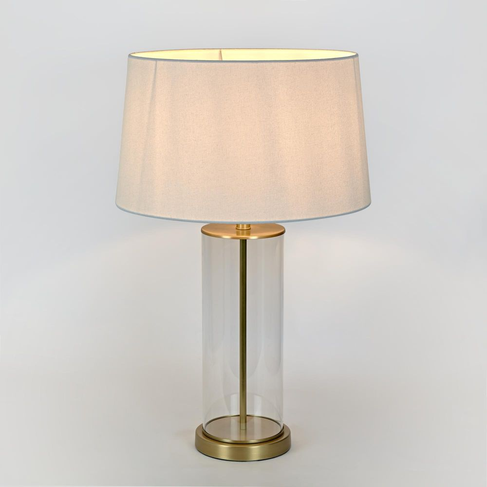 Iris Glass Table Lamp Base Antique Brass (RRP $429)