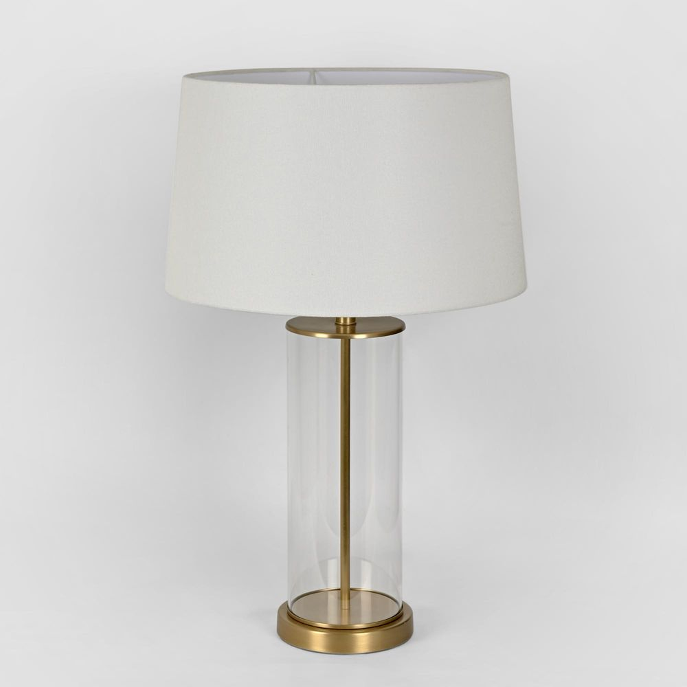 Iris Glass Table Lamp Base Antique Brass (RRP $429) - Image 4