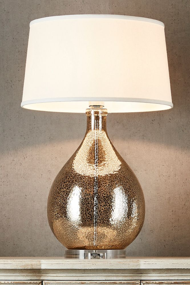 Brompton Table Lamp with Linen Shade Silver (RRP $649)