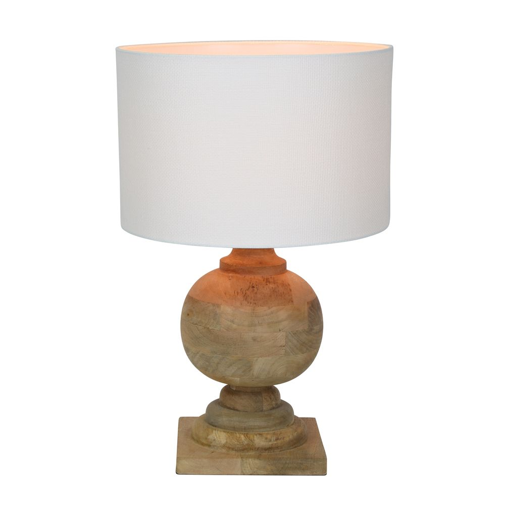 Coach - Natural - Turned Wood Ball Balustrade Table Lamp (RRP $715)