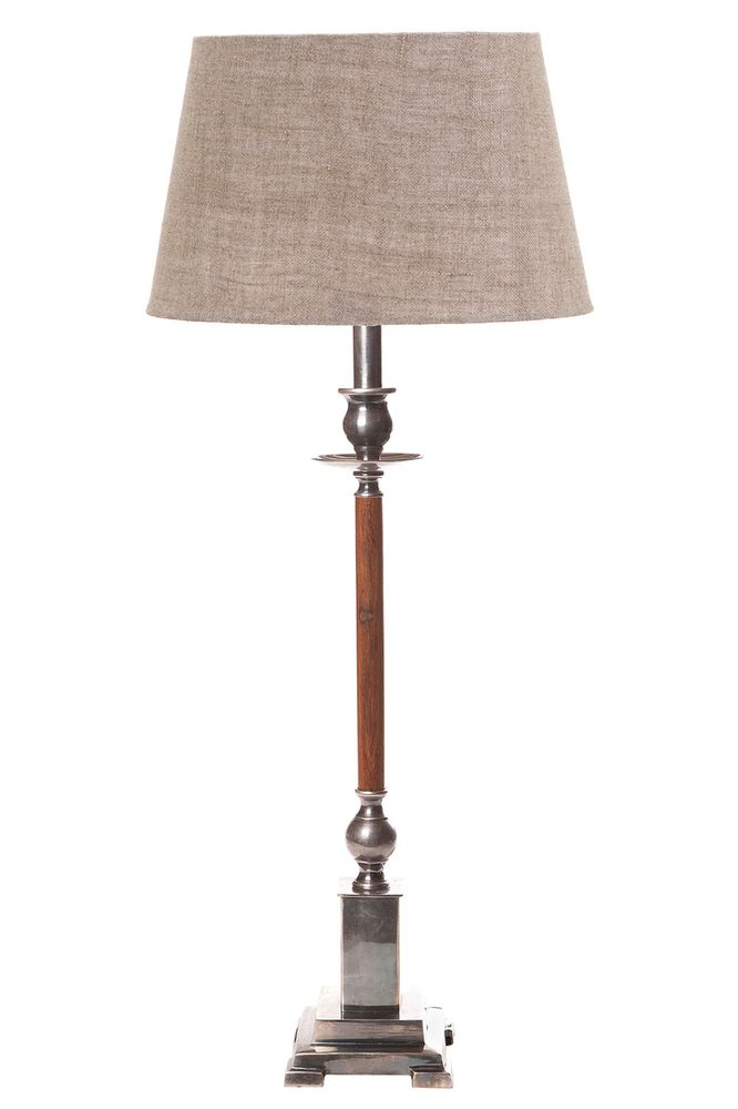 Canterbury Table Lamp Base Antique Silver Brown (RRP $484)