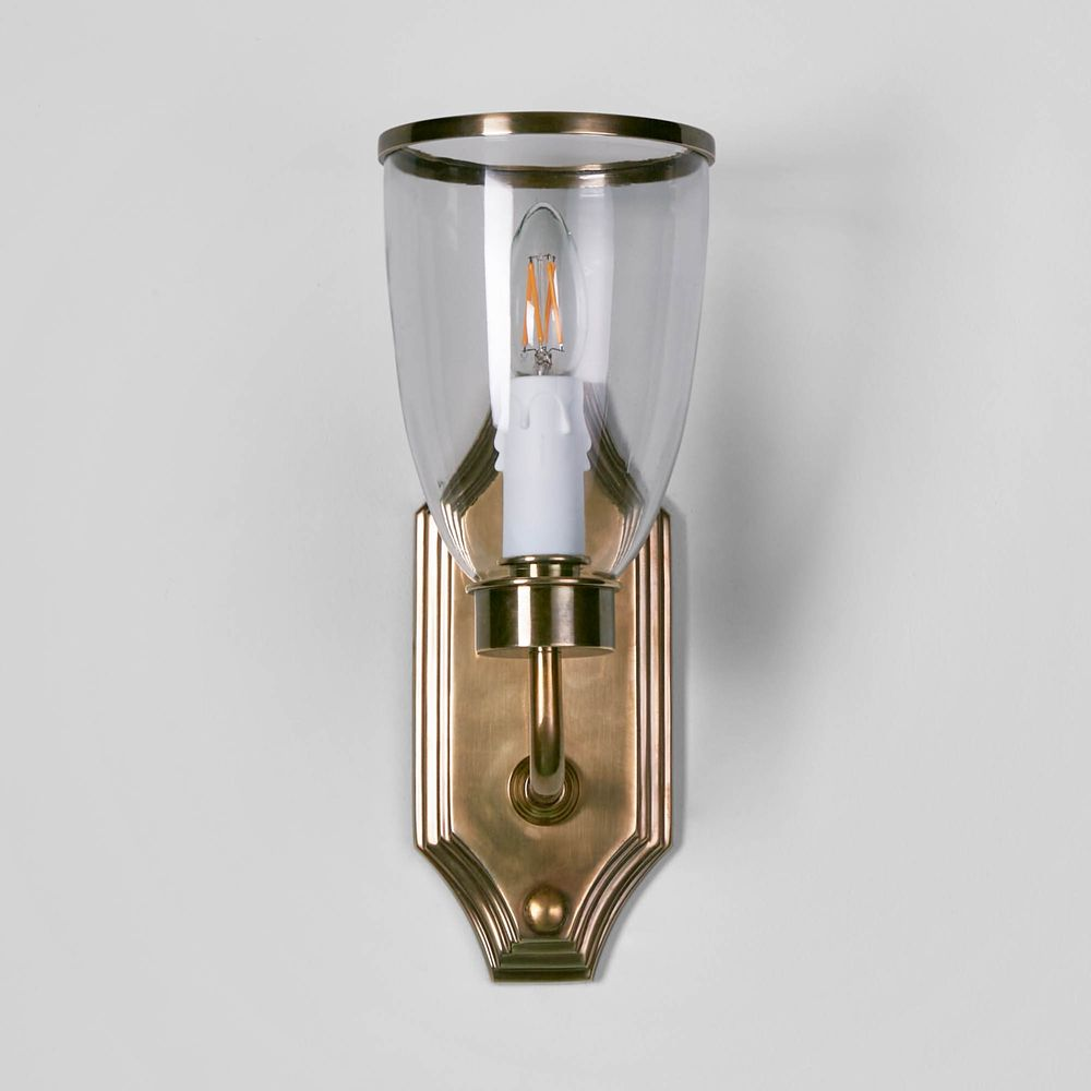 Westbrook Wall Light with Glass Shade Brass (RRP $341) - Image 2