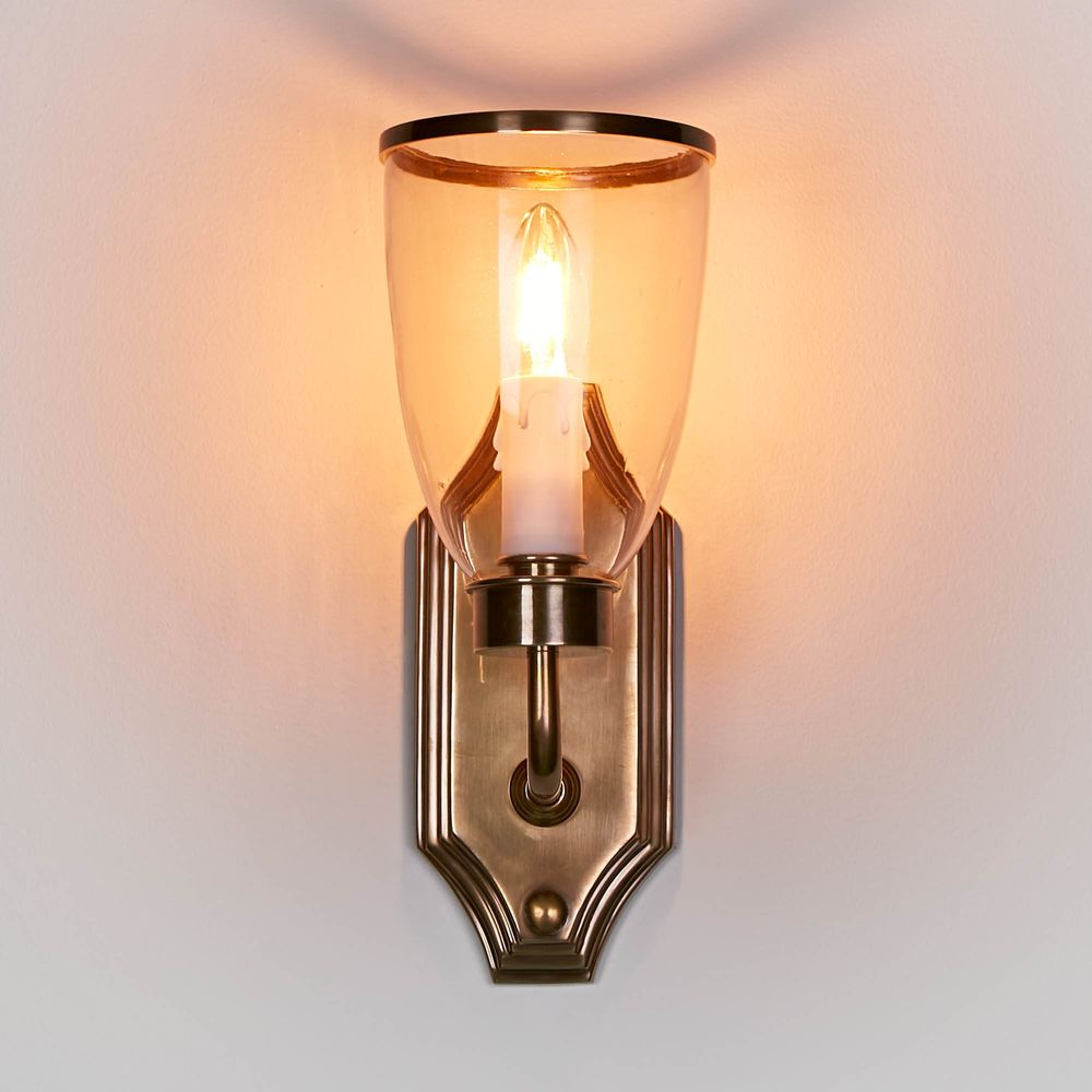 Westbrook Wall Light with Glass Shade Brass (RRP $341) - Image 3