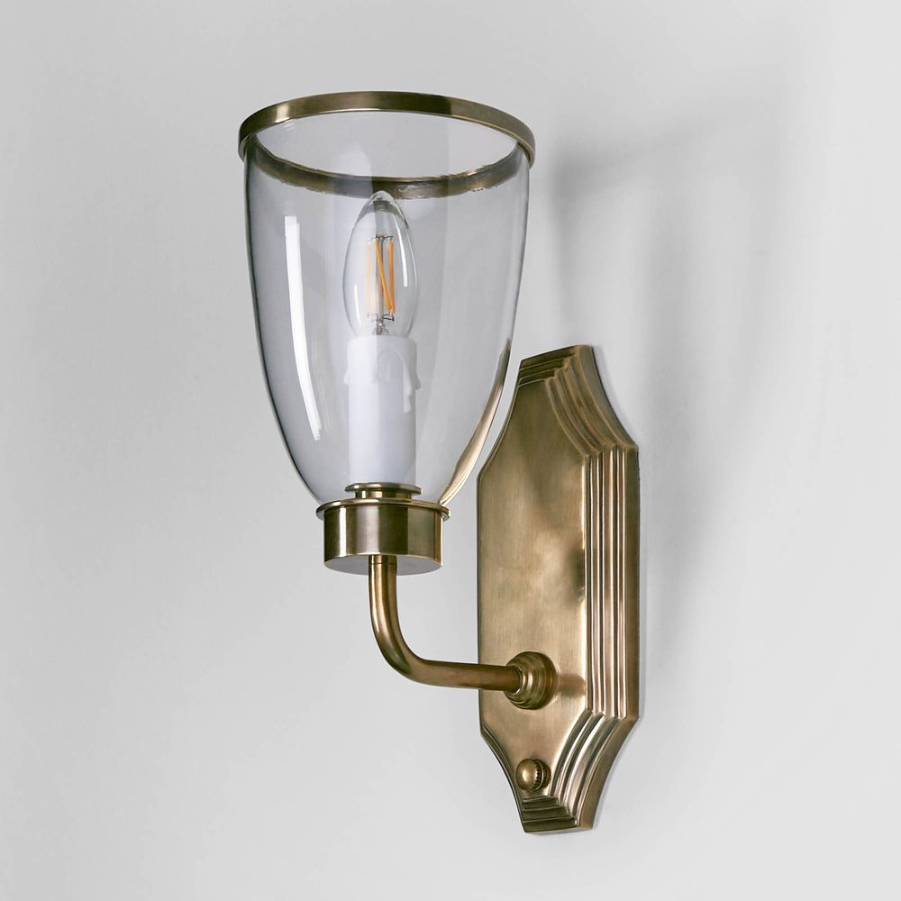 Westbrook Wall Light with Glass Shade Brass (RRP $341) - Image 4