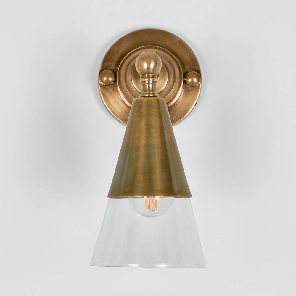 Otto Wall Light With Glass Shade Antique Brass (RRP $363) - Image 3