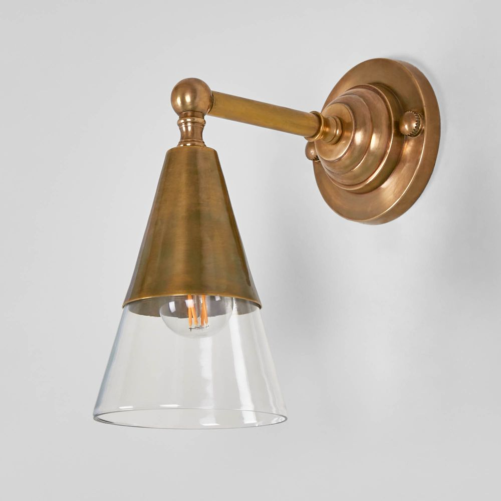 Otto Wall Light With Glass Shade Antique Brass (RRP $363) - Image 4