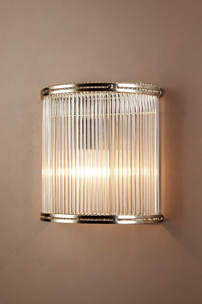 Verre Half Round Wall Light Silver (RRP $528)