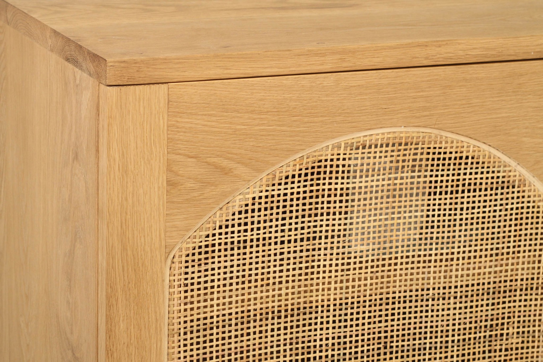 Clovelly Entertainment Unit Six Door Arch Windows Natural, W 300cm x D 40cm x H 60cm - Image 8