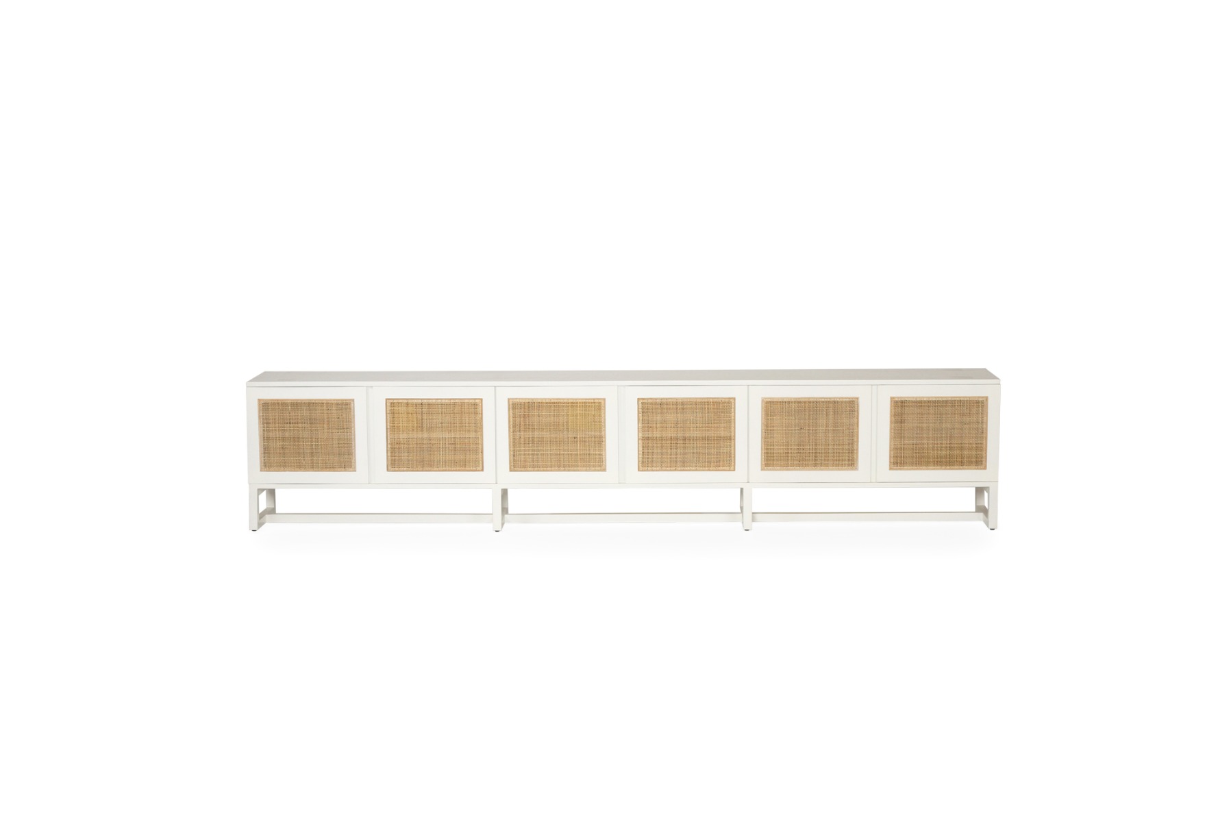 Clovelly Entertainment Unit Six Door White, W 300cm x D 45cm x H 55cm - Image 2