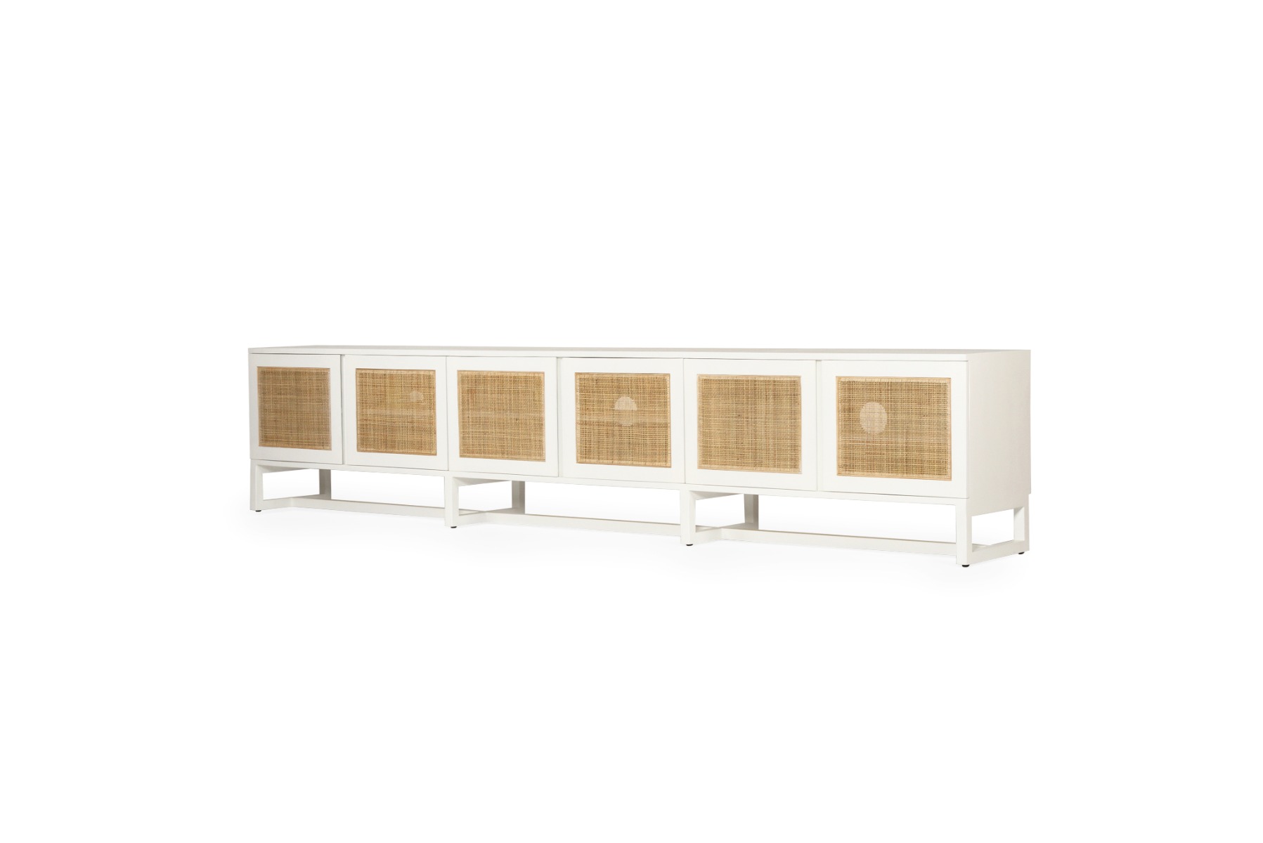Clovelly Entertainment Unit Six Door White, W 300cm x D 45cm x H 55cm - Image 3