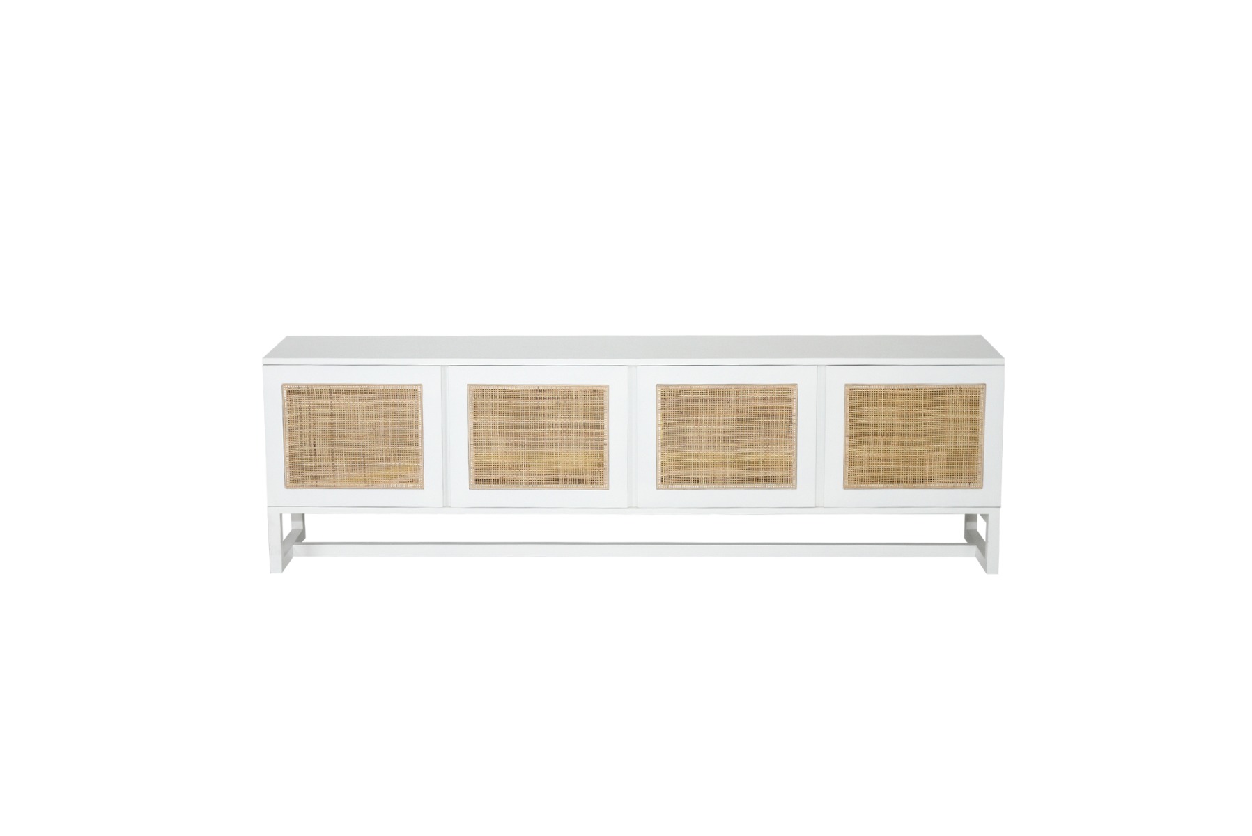 Clovelly Entertainment Unit Four Door White, W 200cm x D 45cm x H 55cm - Image 3