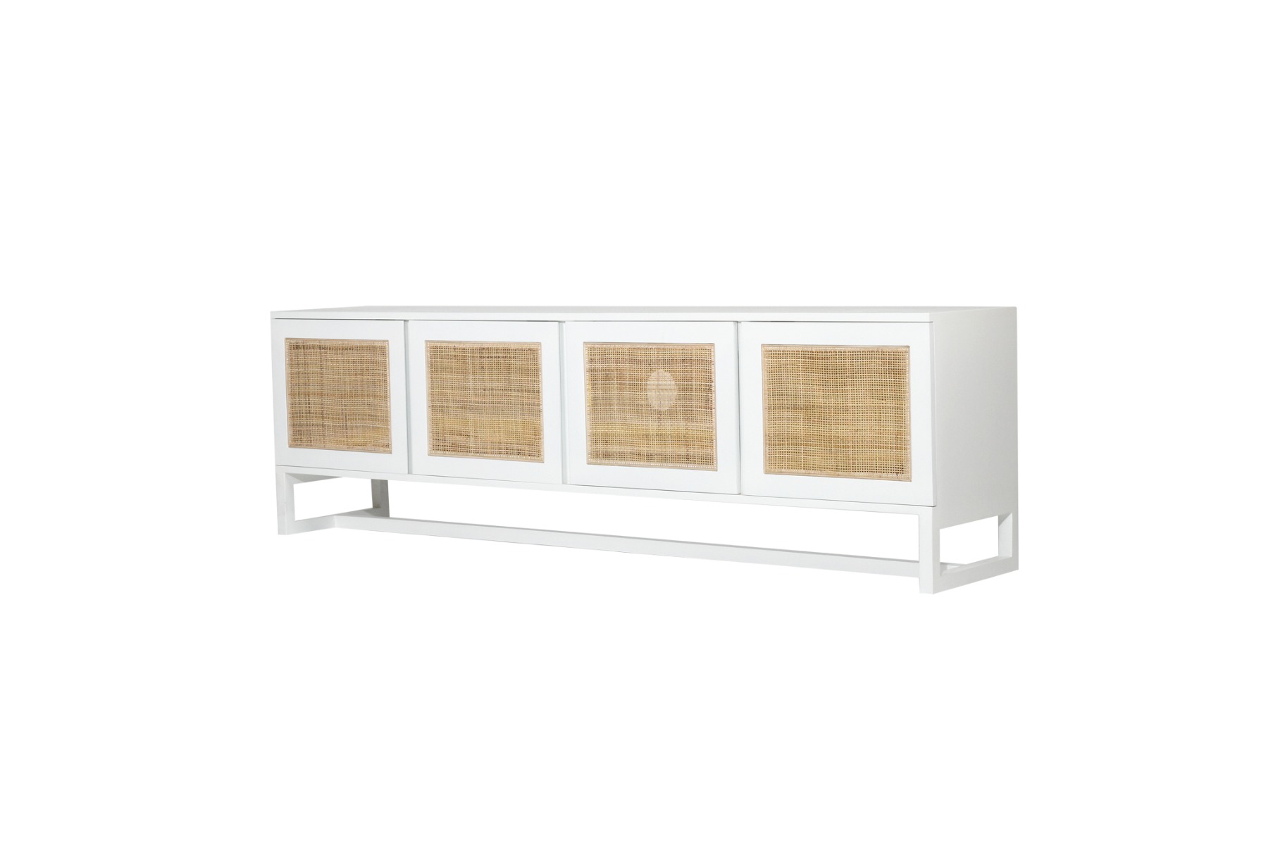 Clovelly Entertainment Unit Four Door White, W 200cm x D 45cm x H 55cm - Image 4