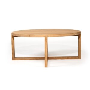 Clovelly Round Coffee Table American Oak, W 100cm x H 47cm