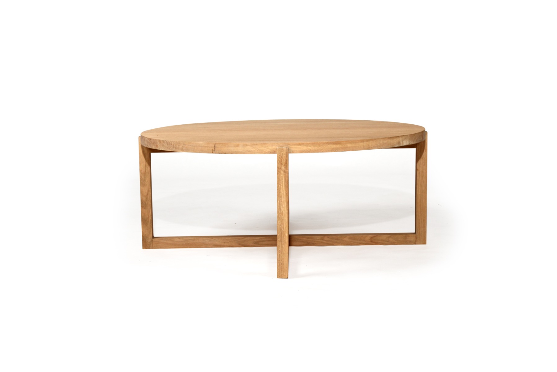 Clovelly Round Coffee Table American Oak, W 100cm x H 47cm