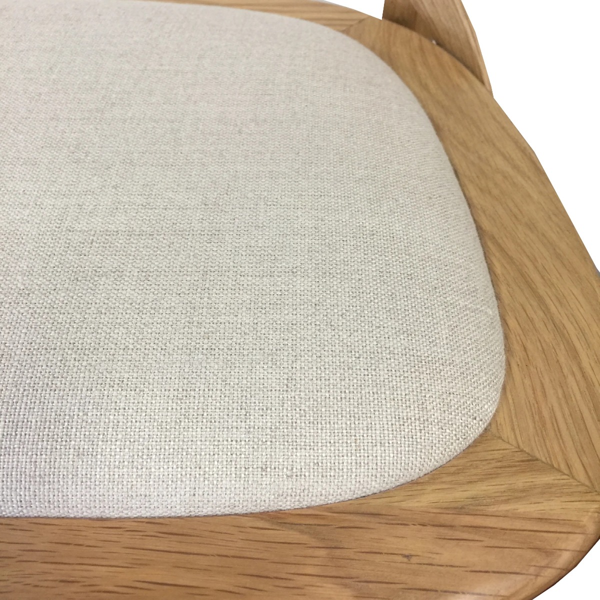"Paris" Hamptons Style Oak Timber Dining Chair Cross Back Natural Oak with Linen Seat (RRP $349) - Image 3