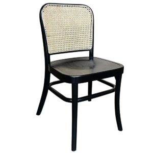 wp-image-tigress-55100.jpg "Miami" Commercial Grade Beech Timber & Rattan Dining Chair, Timber Seat, Black (RRP $299)