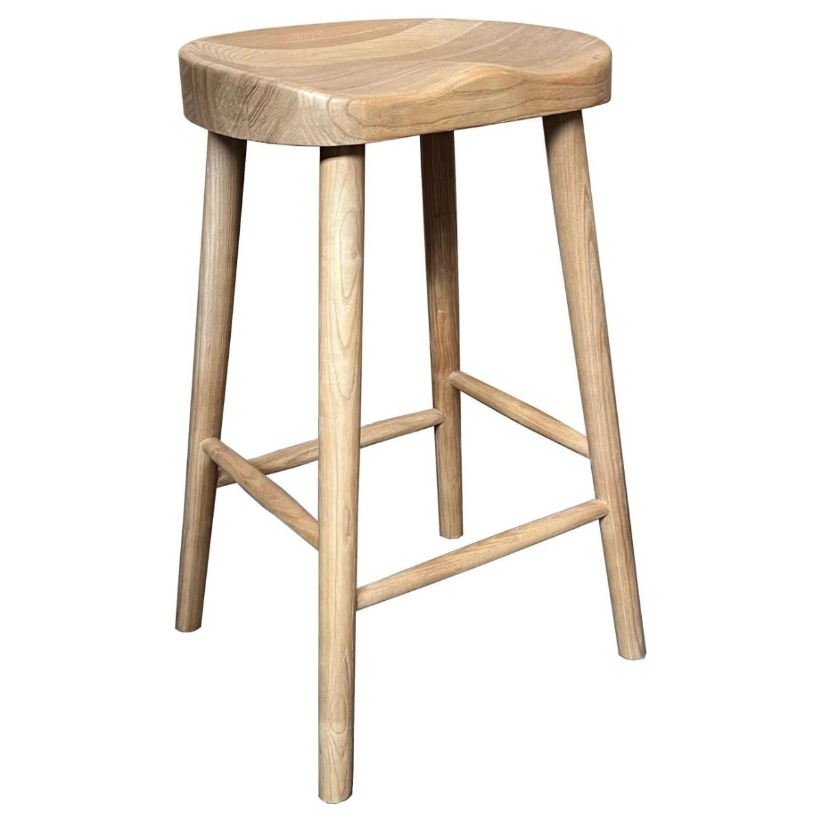 "Tractor" Ashwood Timber Saddle Kitchen Counter Stool, Natural (RRP $299) - Image 2