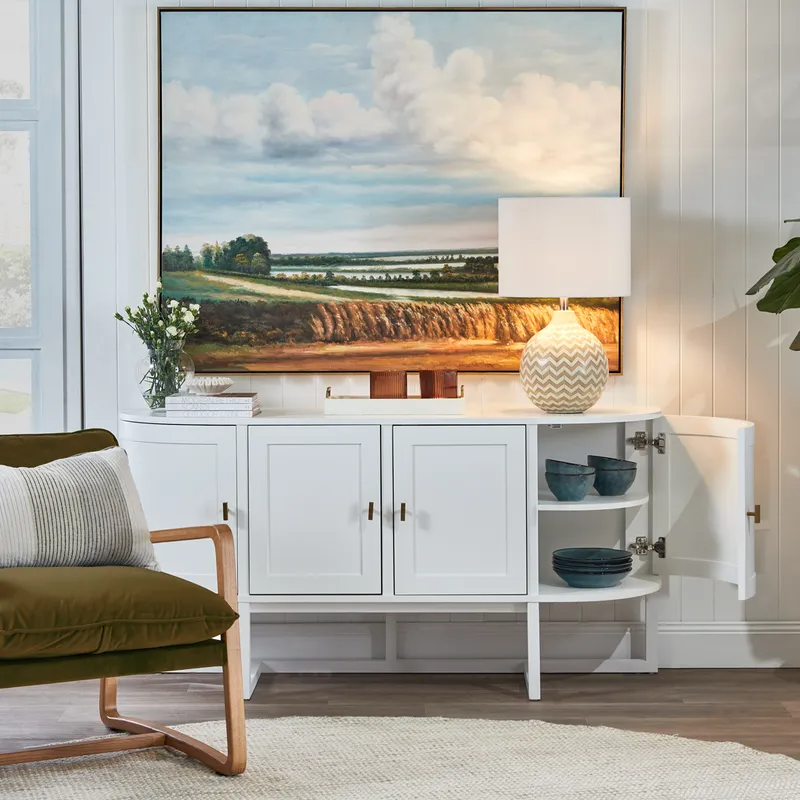 Theodore Buffet White 160cm W x 45cm D x 80cm H (RRP $3509) - Image 4