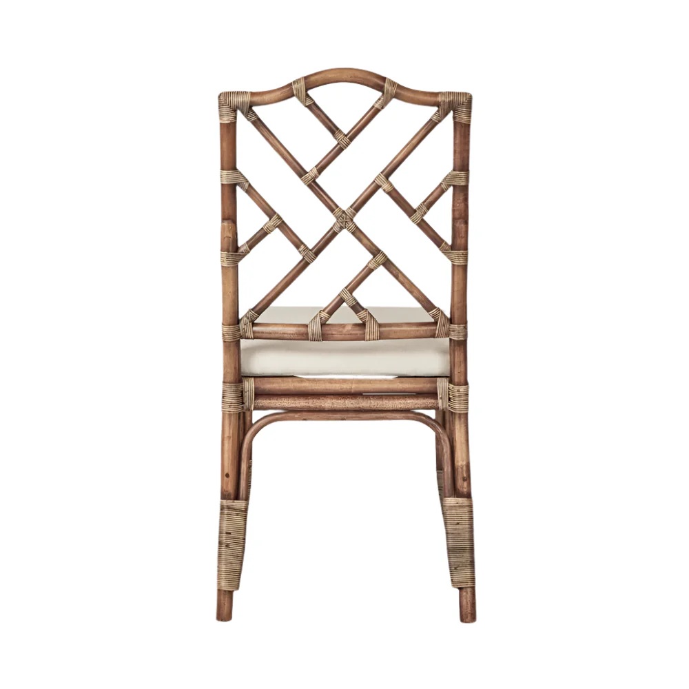 Dynasty Hamptons Style British Colonial Dining Chair Natural, L 50cm W 57cm H 100cm (RRP $699) - Image 3