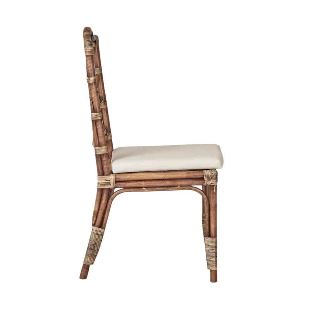 Dynasty Hamptons Style British Colonial Dining Chair Natural, L 50cm W 57cm H 100cm (RRP $699) - Image 4