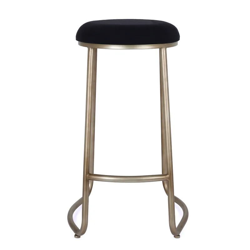Annie Bar Stool Black Linen, 48cm W x 56cm D x 113cm H (RRP $429) - Image 2
