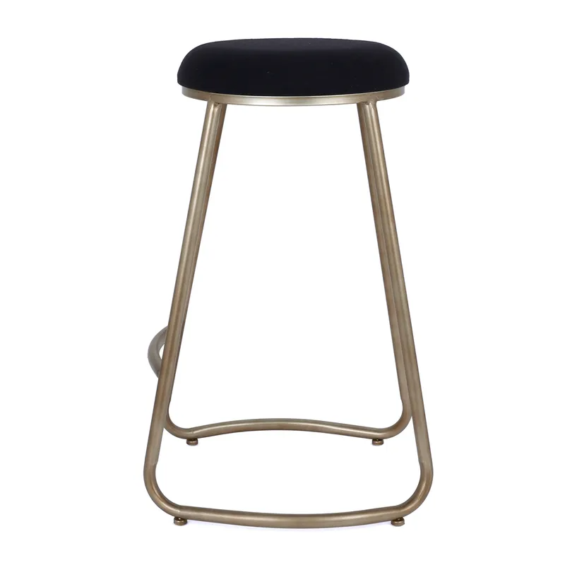 Annie Bar Stool Black Linen, 48cm W x 56cm D x 113cm H (RRP $429) - Image 3