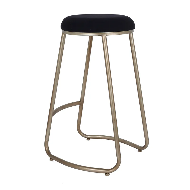 Annie Bar Stool Black Linen, 48cm W x 56cm D x 113cm H (RRP $429) - Image 4