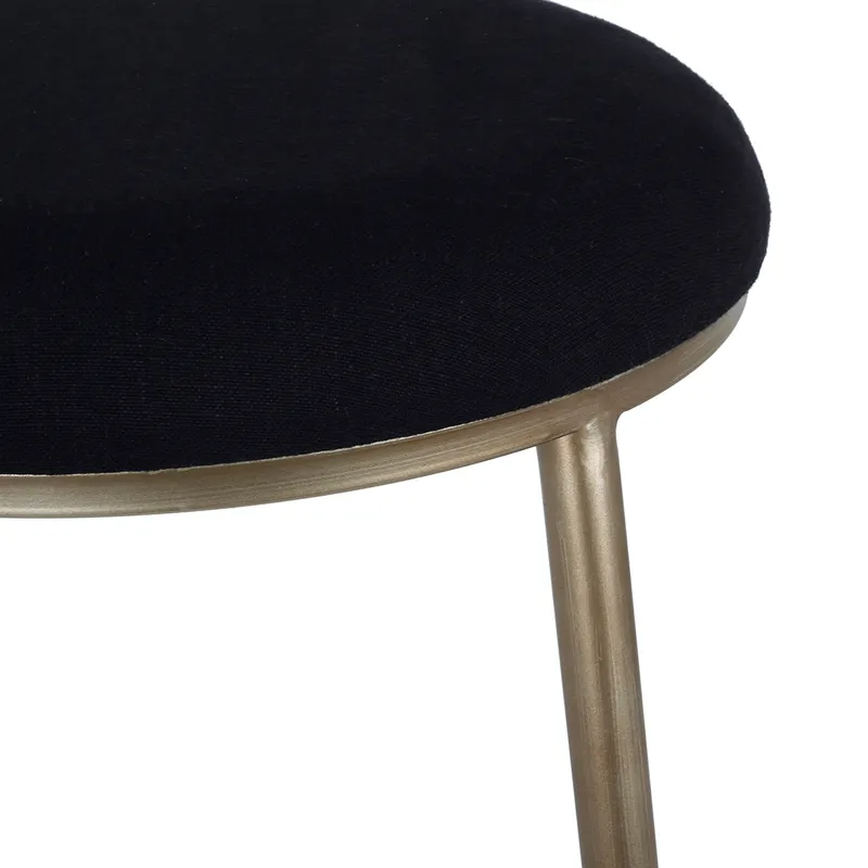 Annie Bar Stool Black Linen, 48cm W x 56cm D x 113cm H (RRP $429) - Image 5