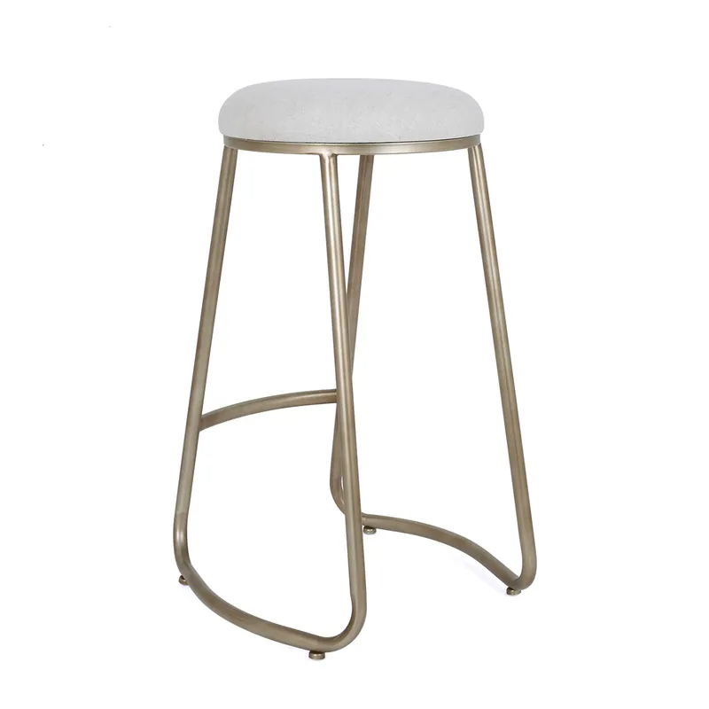 Annie Kitchen Stool Natural Linen, 45cm W x 38cm D x 66.5cm H (RRP $407)