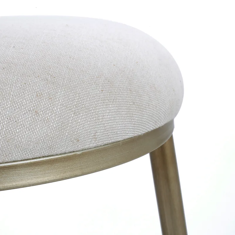 Annie Kitchen Stool Natural Linen, 45cm W x 38cm D x 66.5cm H (RRP $407) - Image 4