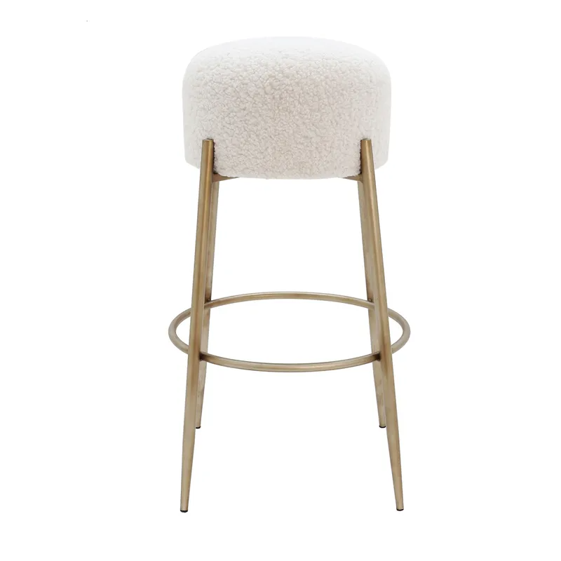 Nino Kitchen Stool White Boucle, 49cm W x 50.5cm D x 105.5cm H (RRP $451) - Image 2