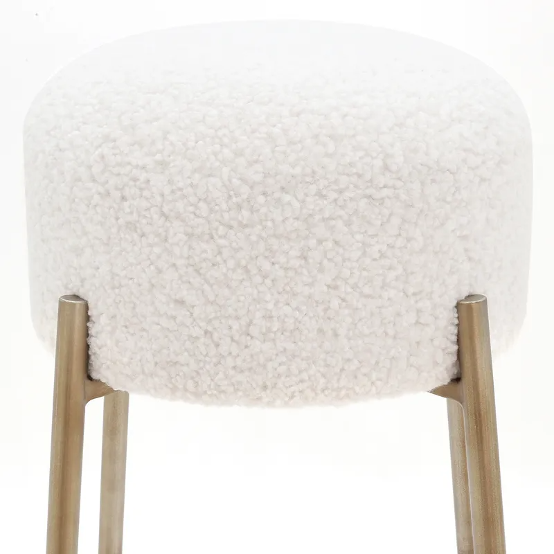 Nino Kitchen Stool White Boucle, 49cm W x 50.5cm D x 105.5cm H (RRP $451) - Image 3