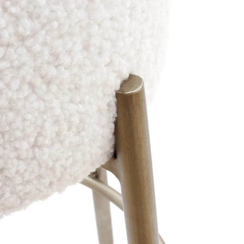 Nino Kitchen Stool White Boucle, 49cm W x 50.5cm D x 105.5cm H (RRP $451) - Image 5