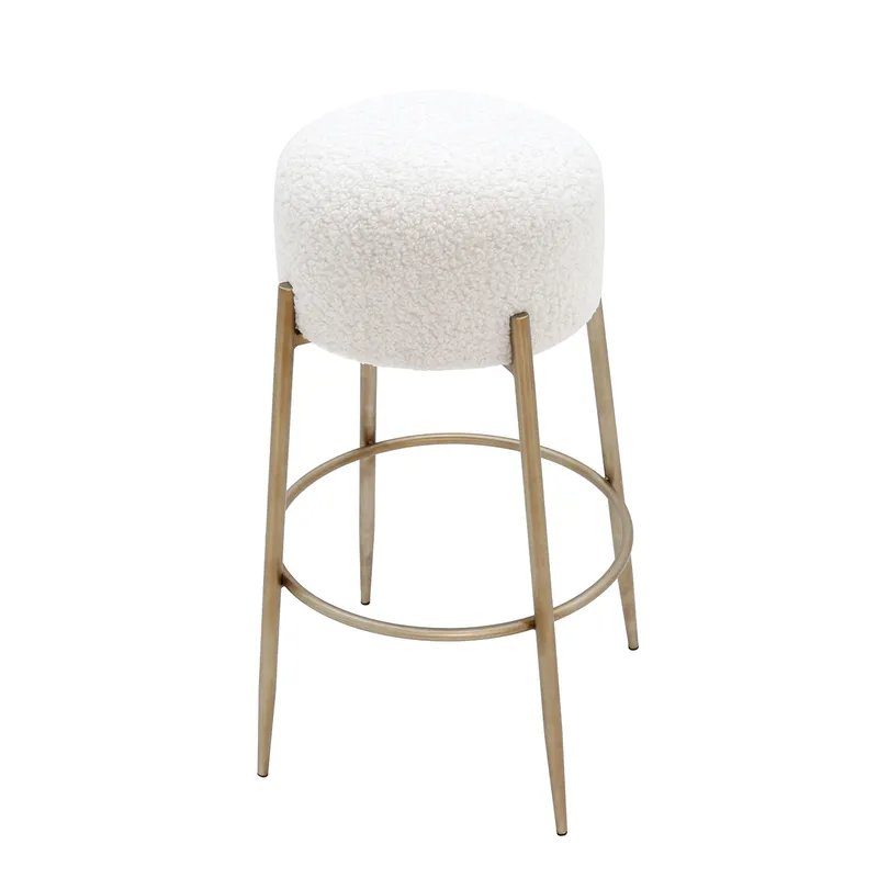 Nino Kitchen Stool White Boucle, 49cm W x 50.5cm D x 105.5cm H (RRP $451) - Image 6