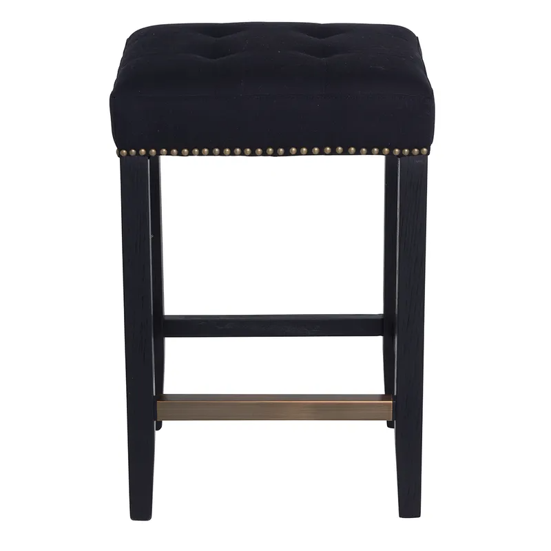 Canyon Black Kitchen Stool Black Cotton, 57.50cm L x 45cm W x 75cm H (RRP $539)