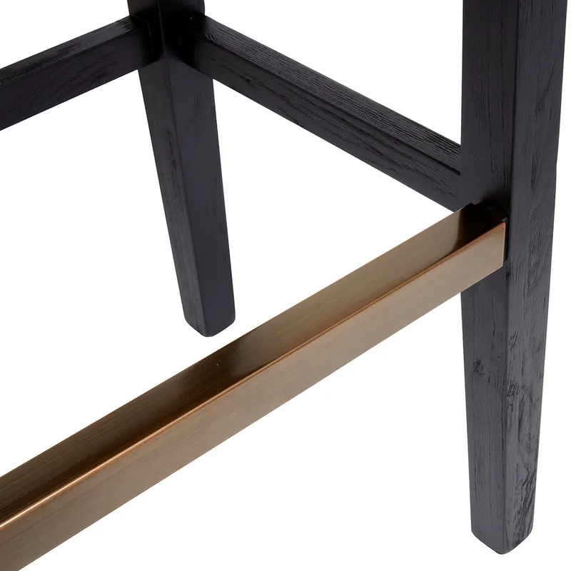 Canyon Black Kitchen Stool Black Cotton, 57.50cm L x 45cm W x 75cm H (RRP $539) - Image 4