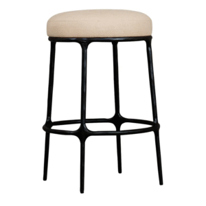 wp-image-tigress-55341.png Heston Black Kitchen Stool Natural Linen, 40cm W x 40cm D x 65cm H (RRP $1089)