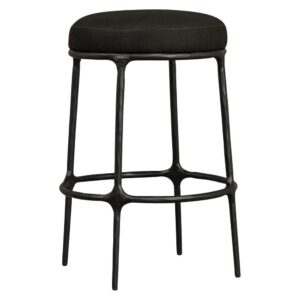 wp-image-tigress-55353.jpeg Heston Black Kitchen Stool Black Linen, 59cm W x 46.5cm D x 99cm H (RRP $1089)